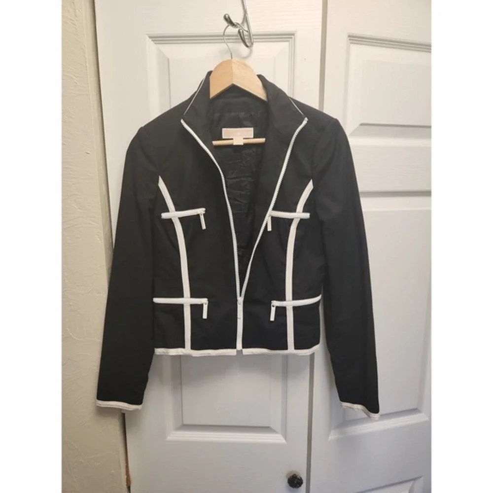 Michael Kors Jacket Black W White Trim US 6